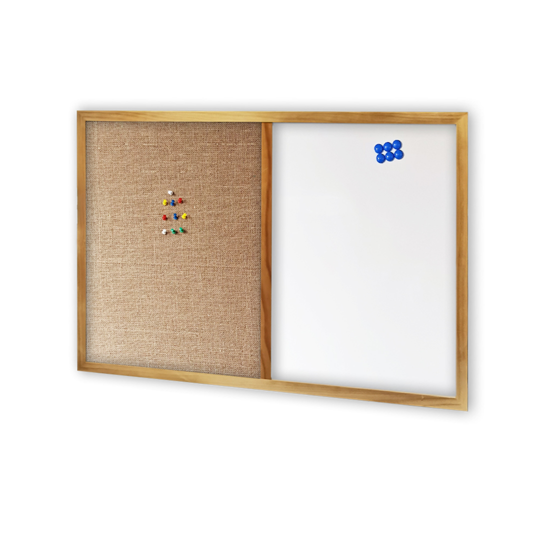 COMBIBOARD | Whiteboard + Hessian | Wood Frame image 0